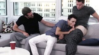 FamilyPornSite.com - Bearded stepdaddy's wild threesome with cock-hungry son