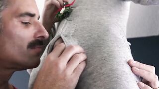 IncestGay.com - Petite twink gives intense blowjob to stepdad's throbbing cock