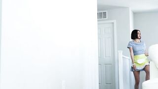 Horny milf Blaire Johnson grinds her pussy on the hard thick shaft of lovely Joshua L