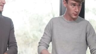 Homo stud Richie West have threesome with a twink and a muscular DILF