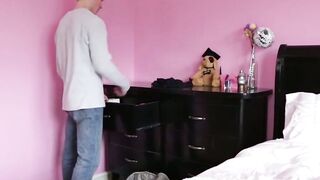 FamilyHandle.com - Slutty teen Maya Kendrick rides her stepbro's big dick in the gara