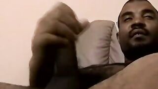 JoeSchmoeXXX.com - Hot black stud KG strokes his thick cock in his solo cam show