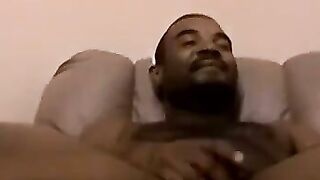 JoeSchmoeXXX.com - Hot black stud KG strokes his thick cock in his solo cam show