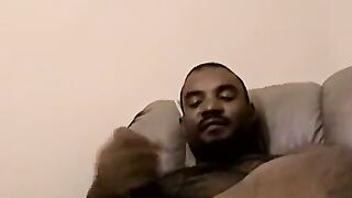 JoeSchmoeXXX.com - Hot black stud KG strokes his thick cock in his solo cam show