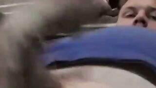 JoeSchmoeXXX.com - Chubby dude Chez blasts his hot cum all over a dude's eager face