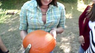 Pornstars pick up random guys to fuck for Halloween