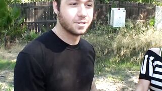 Pornstars pick up random guys to fuck for Halloween