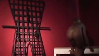 Submissive beauty teased and whipped before giving blowjob
