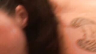 Young pierced Abigail Rose swallows cum after passionate BJ