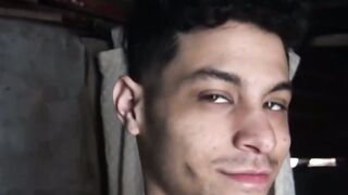 Cute boy Danny strips his clothes to suck my friends throbbing cock until cumshot