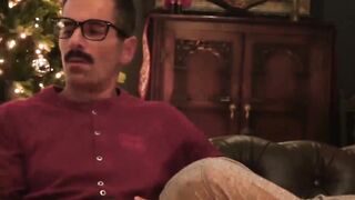 IncestGay.com - Smooth stepson fucked hard bareback by sexy mustache stepdad