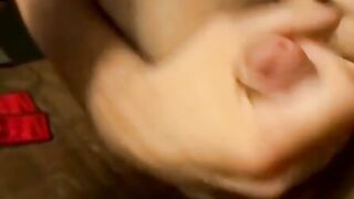 Athletic straight thug masturbates hairy cock and cums