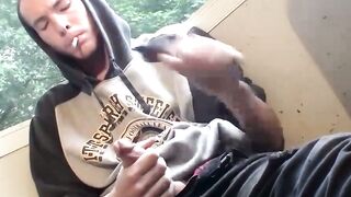 Confident thug Jake Reid gets that gorgeous big boner out