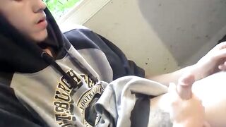 Confident thug Jake Reid gets that gorgeous big boner out