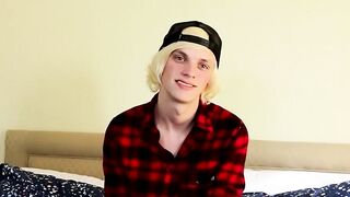 Thick twink cock ends up getting attention after interview