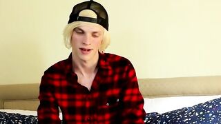 Thick twink cock ends up getting attention after interview