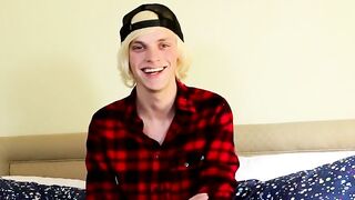 Thick twink cock ends up getting attention after interview