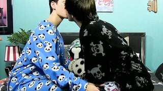 Twink sucks his horny lovers big cock before fucking him raw