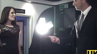 UKSubSluts.com - Big tits brunette Samantha Bentley's big dick deepthroating with ski