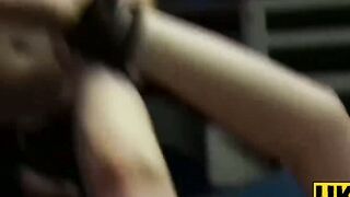 UKSubSluts.com - Big tits brunette Samantha Bentley's big dick deepthroating with ski