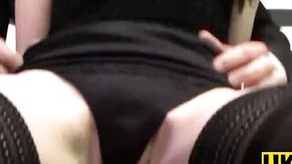 UKSubSluts.com - Big tits brunette Samantha Bentley's big dick deepthroating with ski