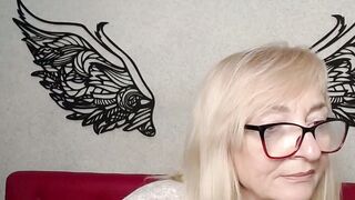 Blonde amateur mature with glasses