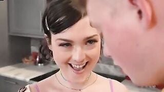 Jimmy Michaels is making a sandwich when his stepsister Jade Valentine joins him inside the