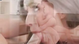 Deny Lou and Stacy Cruz are so in each other that they are lip locked with their hands everywhere the minute they got to their apartment. Pushing Stacy against the wall, Deny kisses his way down her neck and pops those boobies out to enjoy. He keeps movin