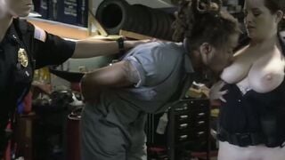 MILF cop Maggie Green shares young BBC with partner