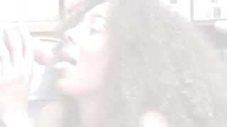 Pretty ebony smashed hard from the back for stealing