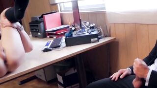 PlayingMen.com - Hot stud in classy jacket slamming coworker's tight ass with deep st