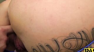 Cougar has her pussy impaled brutally by a massive cock