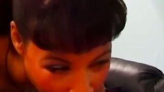 Black slim teen with hairy pussy loves pleasing white men