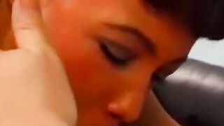 Black slim teen with hairy pussy loves pleasing white men