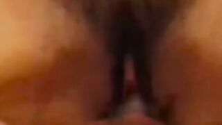 Black slim teen with hairy pussy loves pleasing white men