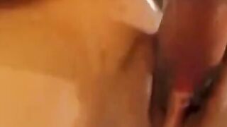 Black slim teen with hairy pussy loves pleasing white men