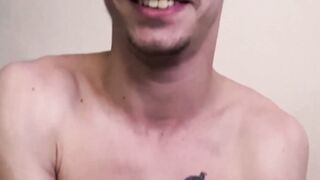 Beautiful boy Esteban sucks my uncut cock and eats my sticky load of cum