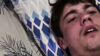 Beautiful boy Esteban sucks my uncut cock and eats my sticky load of cum