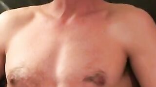 Hairy amateur playfully teases his cock and jizzes big loads