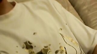 Athletic straight jock masturbates solo and cums on camera