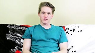 Blond twink with fat ass interviewed and dicked down raw