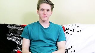 Blond twink with fat ass interviewed and dicked down raw