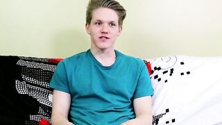 Blond twink with fat ass interviewed and dicked down raw