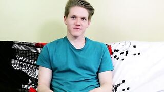 Blond twink with fat ass interviewed and dicked down raw
