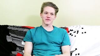 Blond twink with fat ass interviewed and dicked down raw