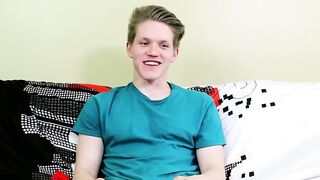 Blond twink with fat ass interviewed and dicked down raw