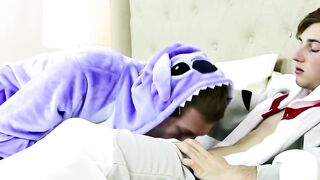 Raw fucking with cosplay twinks who just love it doggy style