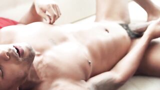 MaleNoir.com - Handsome black hunk Jacen Zhu strokes his monster BBC and cums hard
