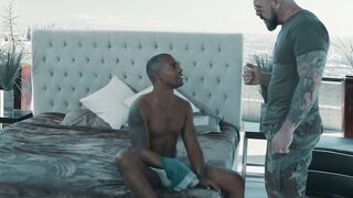MaleNoir.com - Bearded top ass fucks two hungry homos in intense gay threesome action