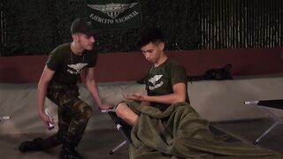 Mateo Roger pranking cadet Frank Bauer turns into hazing fuck